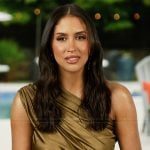 Dara’s green metallic confessional top on Summer House