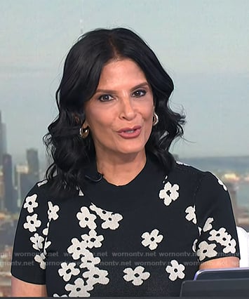 Darlene’s black floral knit dress on Today