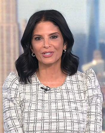 Darlene’s white plaid puff sleeve dress on Today