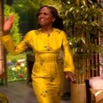 Deborah Roberts yellow floral print dress on The View