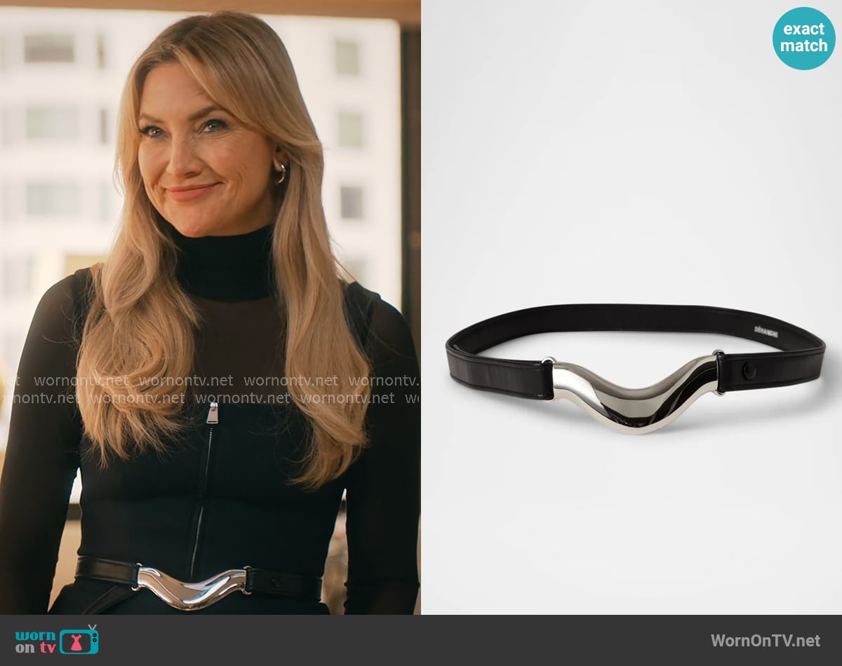 Dehanche Brancusi Metal Leather Belt worn by Isla Gordon (Kate Hudson) on Running Point