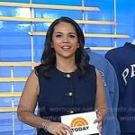 Laura’s denim vest and white pleated skirt on Today