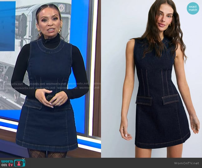 Derek Lam 10 Crosby Sleeveless Denim Mini Dress worn by Adelle Caballero on Today