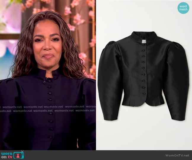 Destree Amoako cropped Faille Jacket worn by Sunny Hostin on The View