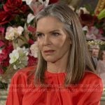Diane's red pleated blouse on The Young and the Restless