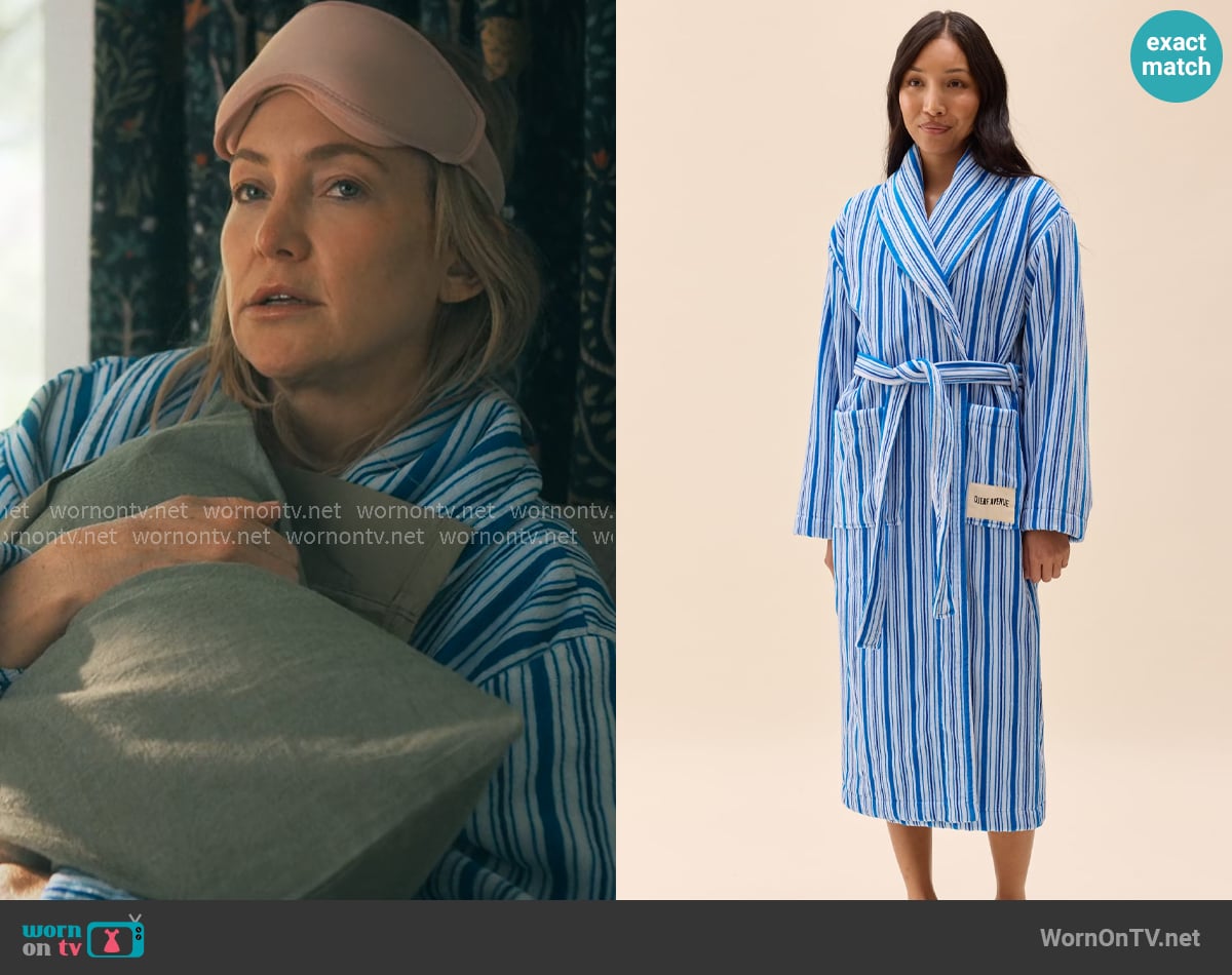 Isla’s blue striped robe on Running Point