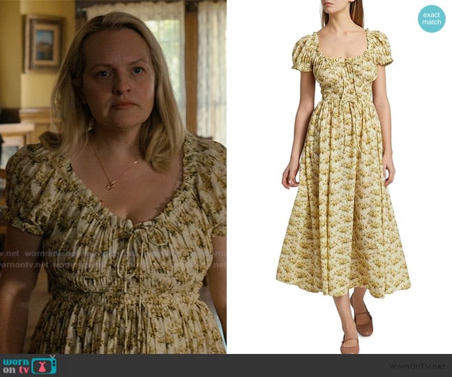 Doen Ashlynn Floral Cotton Midi-Dress worn by Mary (Elisabeth Moss) on Imperfect Women