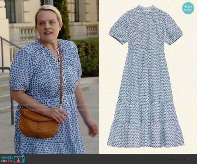 Doen Haleigh Cotton Tiered A Line Short Sleeve Midi Maxi Dress worn by Mary (Elisabeth Moss) on Imperfect Women