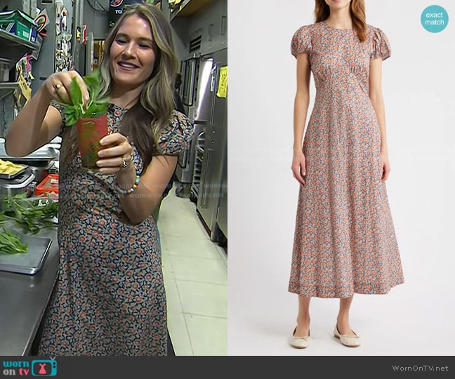 Doen Rhodia Floral Maxi Dress in Jardin Du Soleil worn by Caroline Chambers on Today