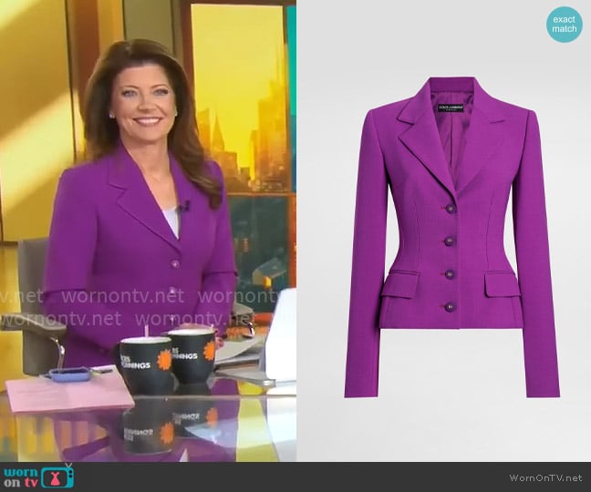Norah O’Donnel’s purple blazer on CBS Mornings