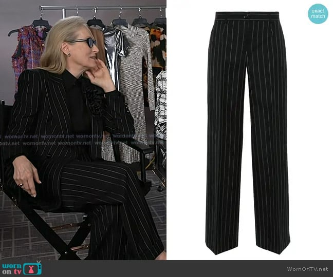 Dolce & Gabbana Pinstriped Straight-leg Trousers worn by Meryl Streep on Today