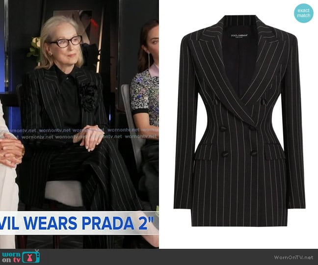 Meryl Streep’s black pinstripe blazer on GMA