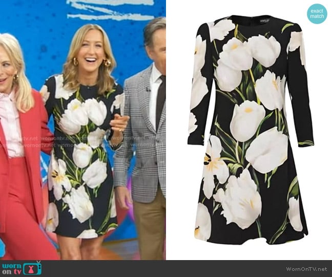 Dolce & Gabbana Tulip Print Dress worn by Lara Spencer on Good Morning America