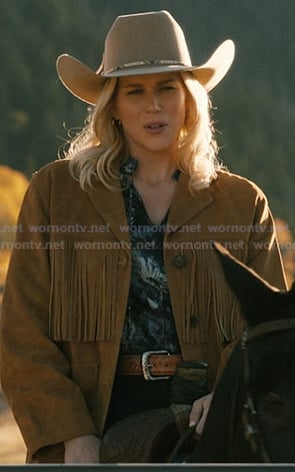 Dolly's camel fringed sudede jacket on Marshals