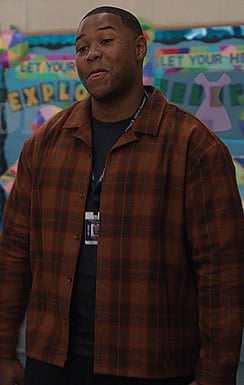 Dominic’s plaid shirt on Abbott Elementary