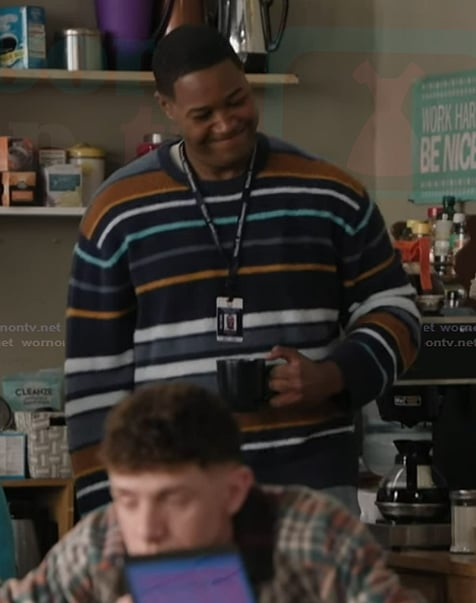 Dominic’s striped sweater on Abbott Elementary
