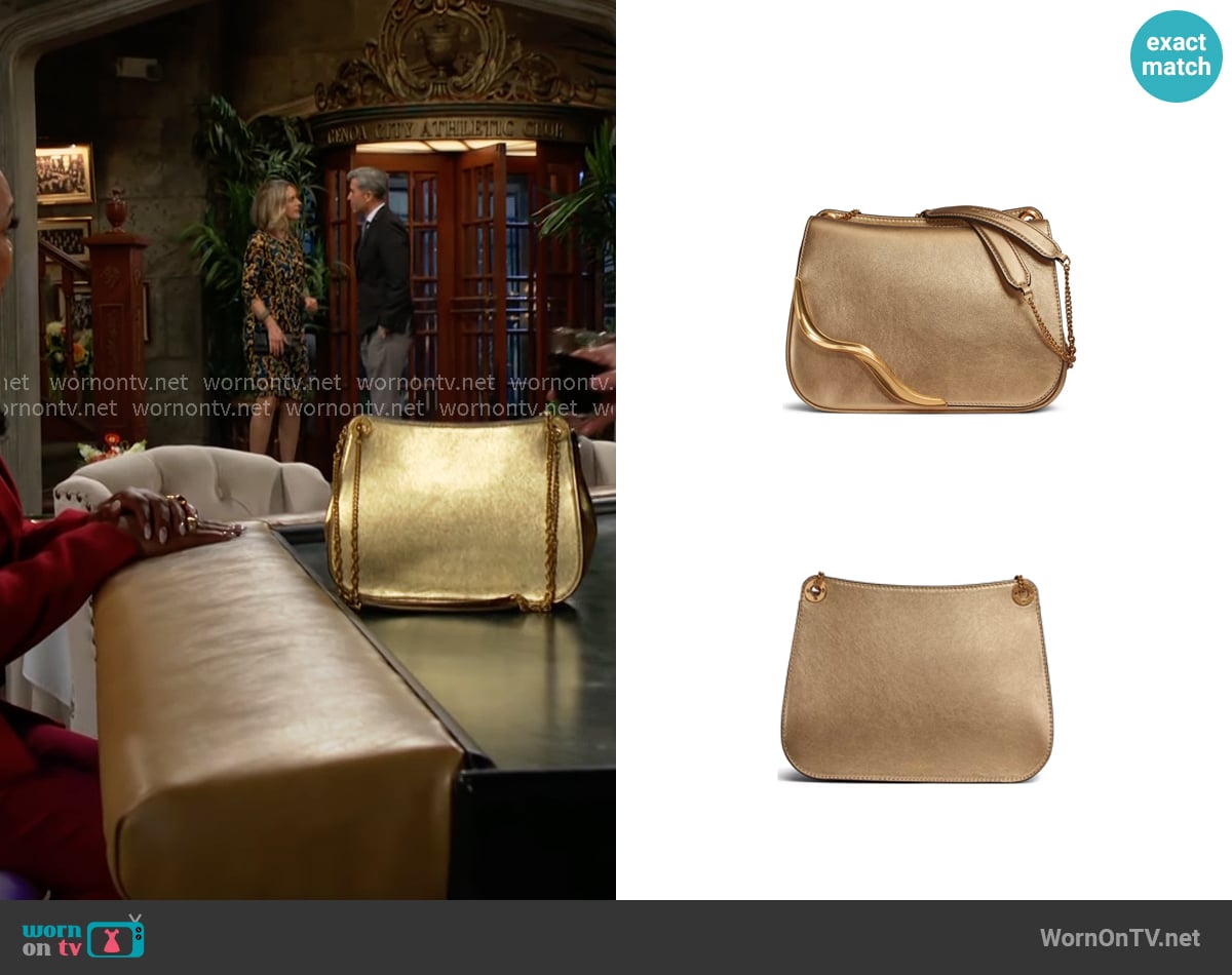 Donna Karan Malverne Metallic Crossbody Bag worn by Stephanie (Vivica A. Fox) on The Young and the Restless