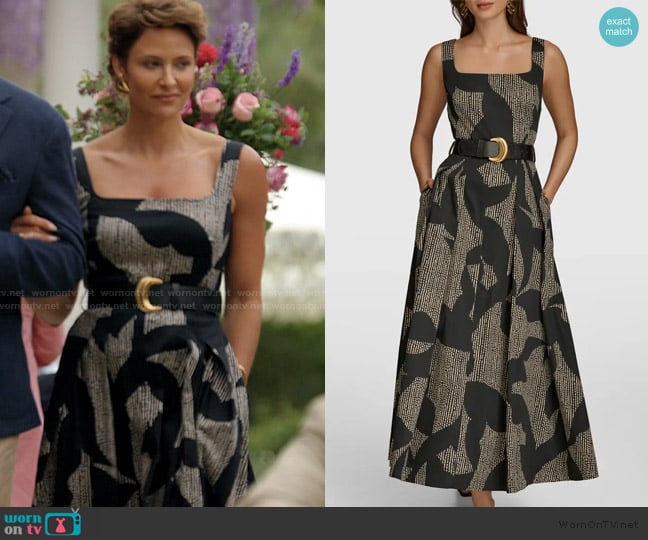 Donna Karan Printed Square Neck Maxi Dress worn by Kit (Jill Wagner) on Imperfect Women