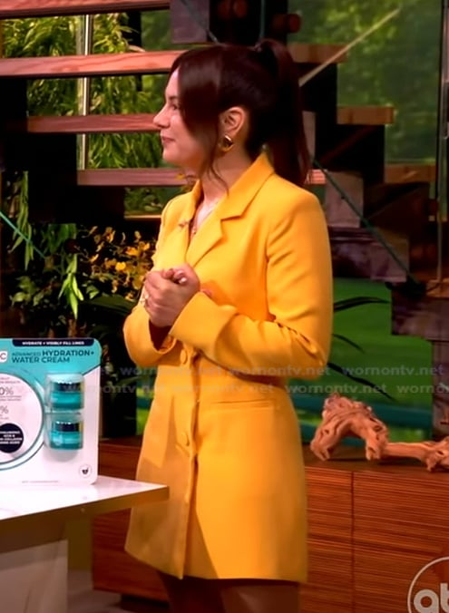 Dr. Lindsey Zubritsky’s yellow blazer dress on The View