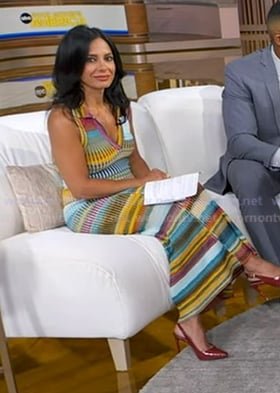 Dr. Tara Narula’s multicolor stripe ribbed dress on Good Morning America