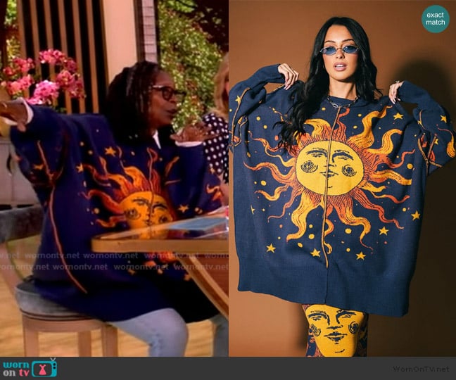 Dressed in Lala Golden Hour Oversized Sweater worn by Whoopi Goldberg on The View
