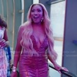 Drew’s leather ruched dress on The Real Housewives of Atlanta