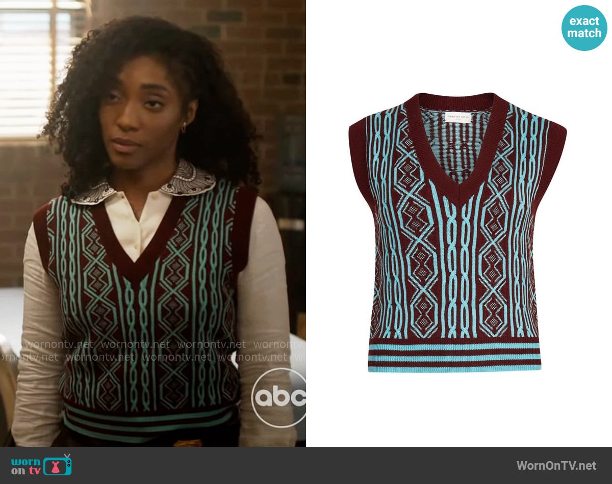 Dries van Noten May SS vest worn by Faith Mitchell (Iantha Richardson) on Will Trent