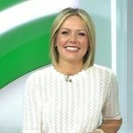 Dylan’s white pointelle top and yellow floral print pants on Today