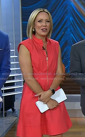 Dylan’s pink coral zip front mini dress on Today
