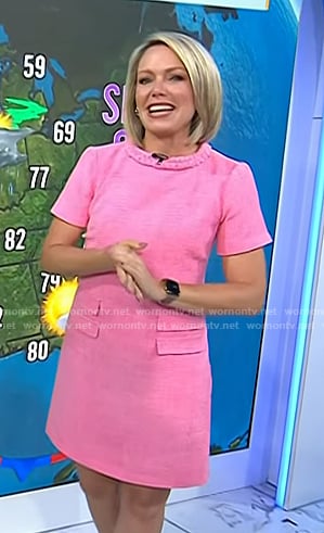 Dylan’s pink tweed shift dress on Today