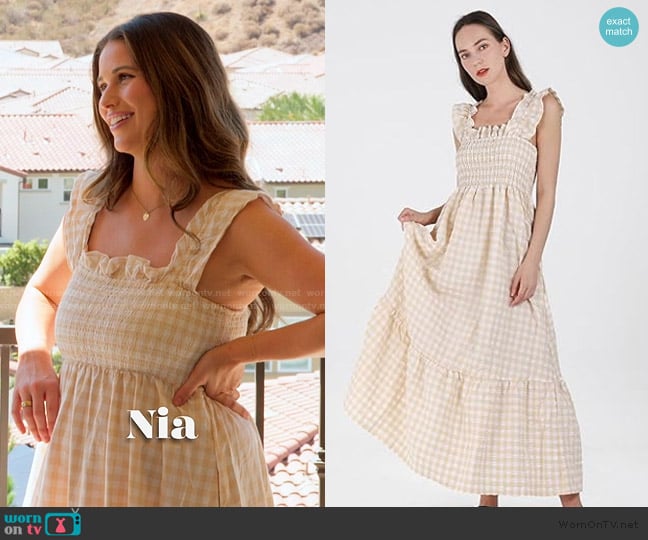 Ebossy  Cute Ruffle Plaid Gingham Long Dress worn by Nia Booko on The Valley