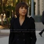 Eleanor’s black double breasted blazer on Imperfect Women