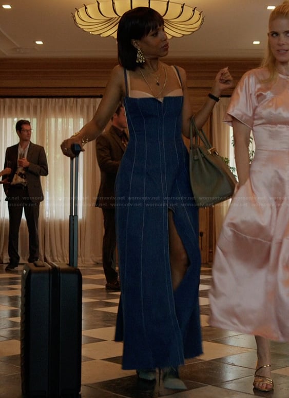 Eleanor's denim midi dress on Imperfect Women