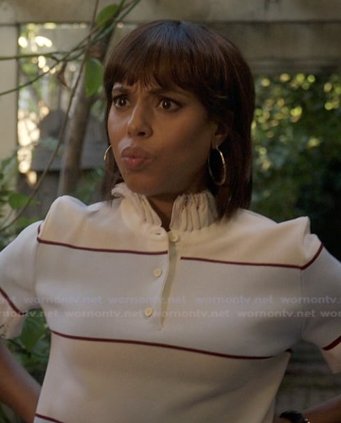 Eleanor’s stripe lace trim polo on Imperfect Women