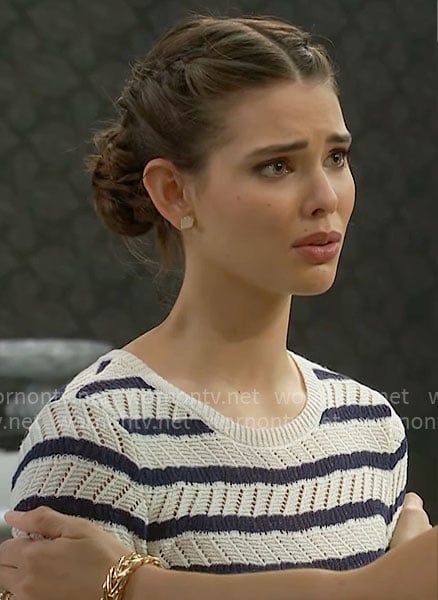 Electra’s striped knit top on The Bold and the Beautiful