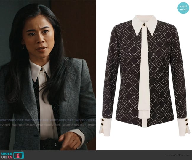 Elisabetta Franchi Logo-print shirt worn by Sarah Franklin (Leah Lewis) on Matlock