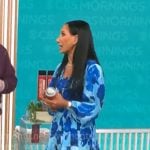 Elizabeth Werner’s blue floral dress on CBS Mornings