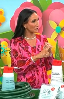 Elizabeth Werner’s pink floral dress on CBS Mornings