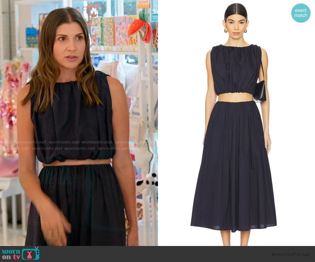 Elodie the Label Bari Poplin Top worn by Janet Caperna on The Valley