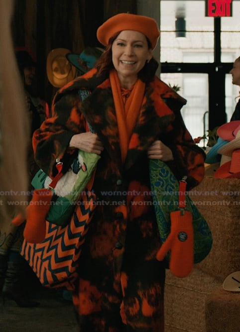 Elsbeth's floral print coat on Elsbeth