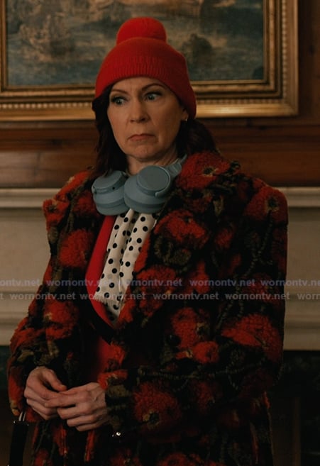 Elsbeth’s floral sherpa coat on Elsbeth