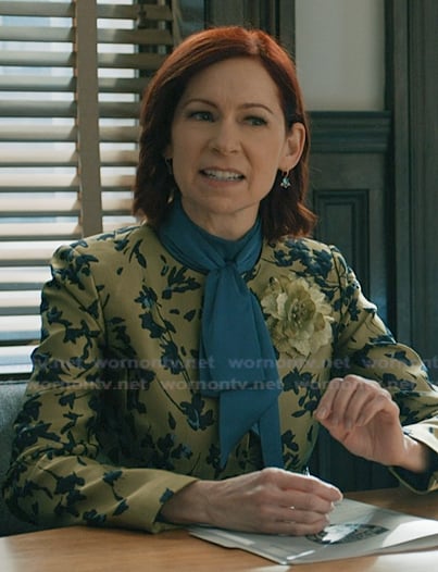 Elsbeth's green floral print blazer on Elsbeth