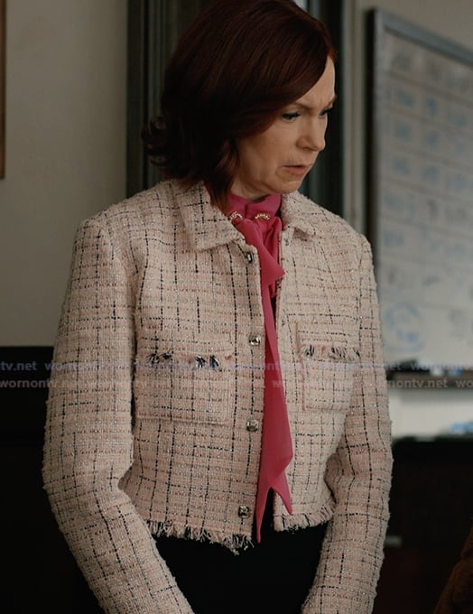 Elsbeth's pink tweed jacket on Elsbeth