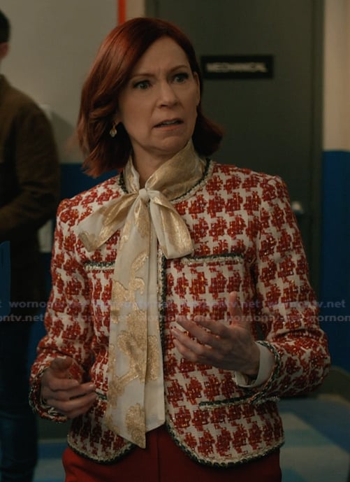 Elsbeth's red tweed jacket on Elsbeth