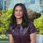 Emilie’s burgundy crocodile top on Today