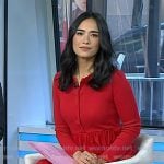 Emilie’s red button front midi dress on Today