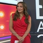 Emily Orozco’s red sleeveless wrap top and pants on Today