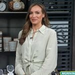 Emily’s green tie shirtdress on Access Hollywood