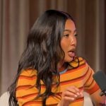 Emma Grede’s orange striped sweater on Today