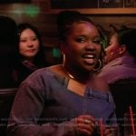 Erika’s denim off shoulder top on Abbott Elementary